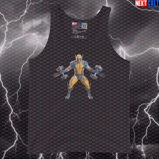 Wolverine Flex Funny Gym Tank Top Muscle Shirt Athletic Vest for Lifters X-Men Comic Gymbro Workout Fans Tank Tops Bodybuilding Films Fitness Gym Superheroes Wolverine Workout X-Men Next Cult Brand