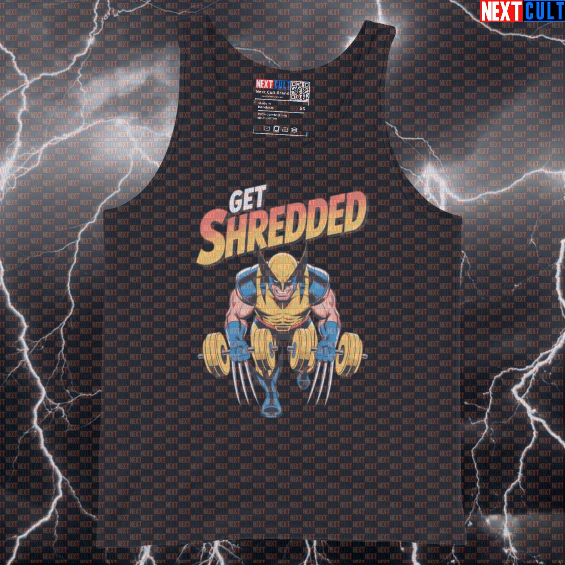 Get Shredded Wolverine Funny Gym Tank Top Muscle Shirt Athletic Vest for Lifters X-Men Workout Fans Tank Tops Next Cult Brand