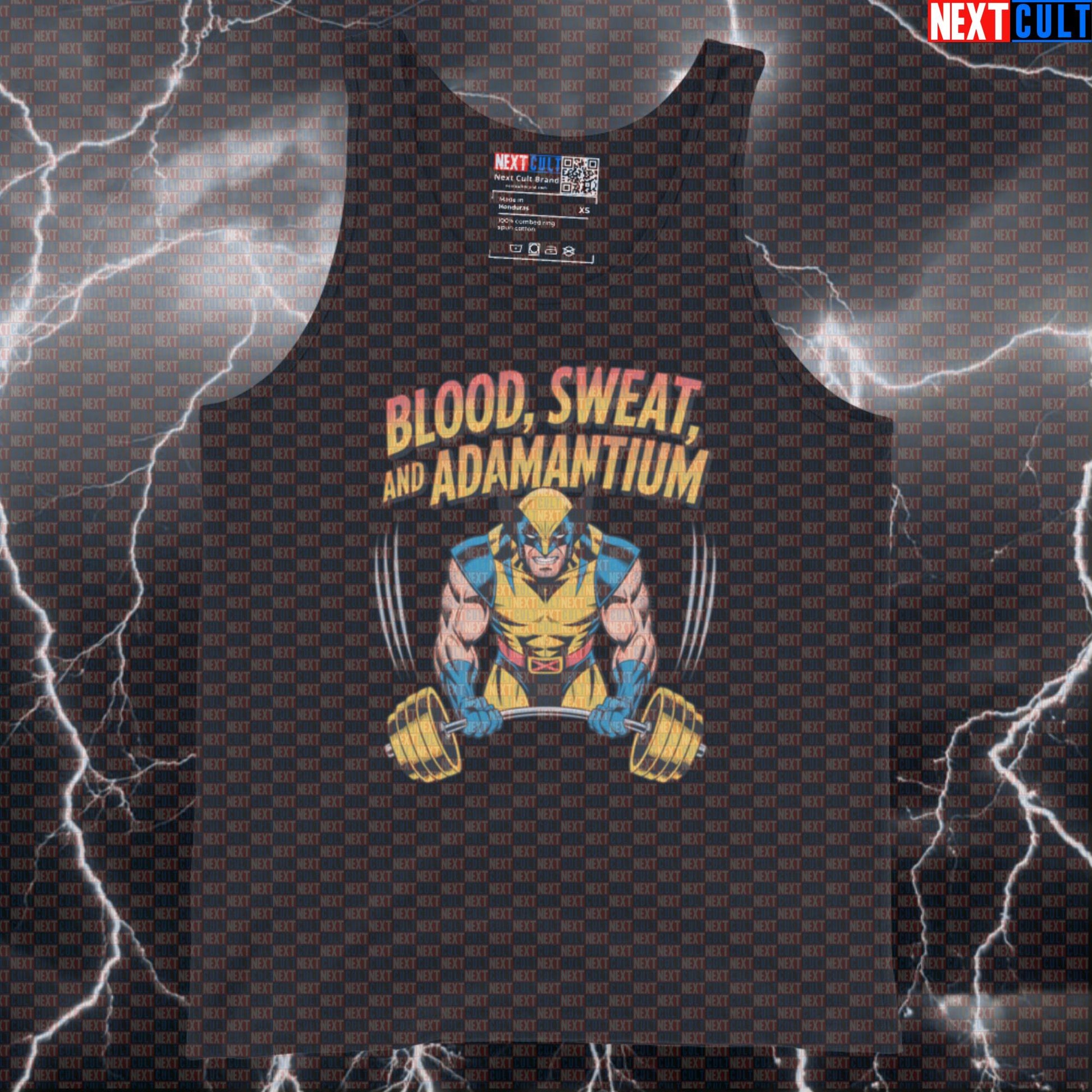 Blood Sweat Adamantium Funny Gym Tank Top Muscle Shirt Athletic Vest for Lifters X-Men Wolverine Fans Tank Tops Next Cult Brand
