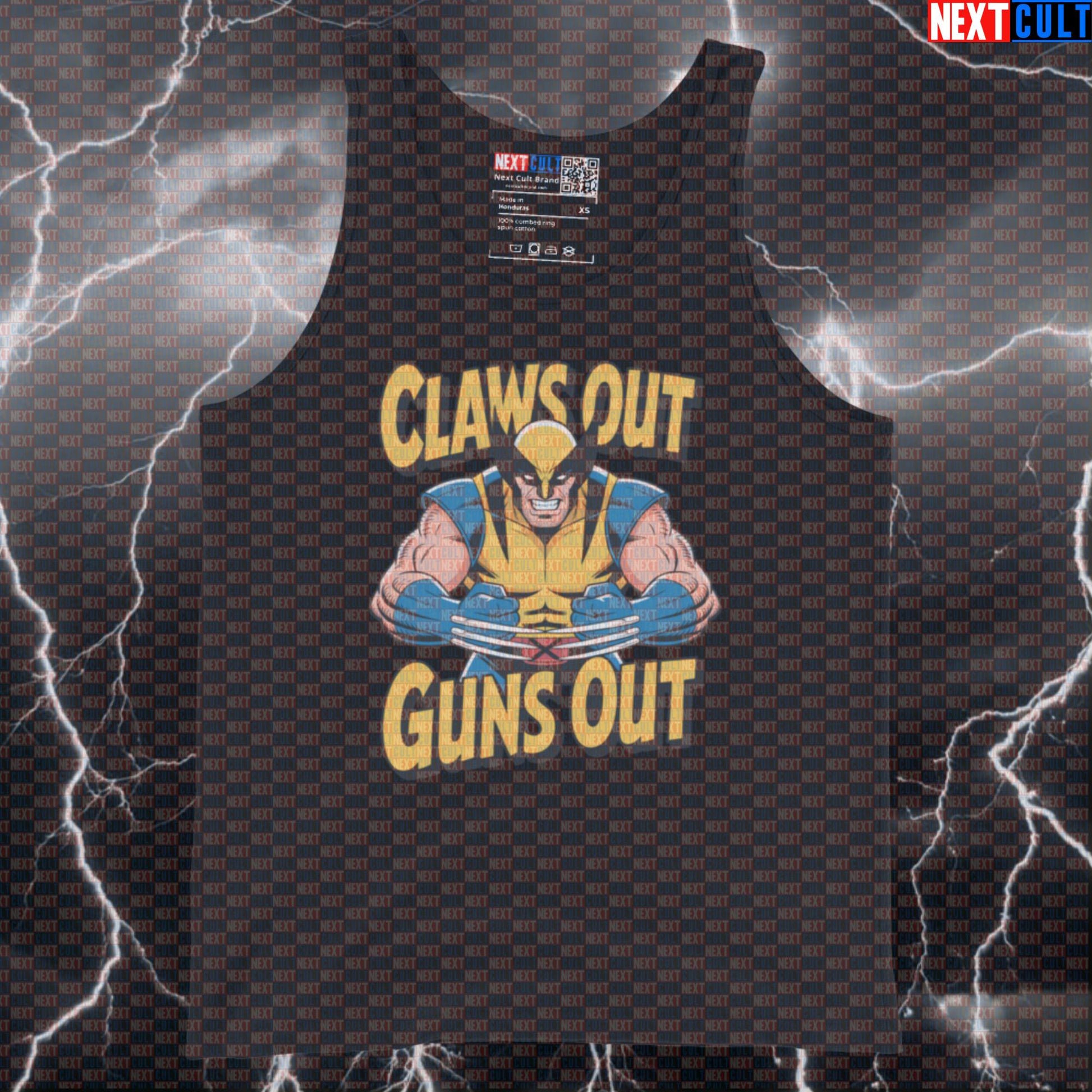 Claws Out Guns Out Wolverine Funny Gym Tank Top Muscle Shirt Athletic Vest for X-Men Fans and Lifters Tank Tops Next Cult Brand