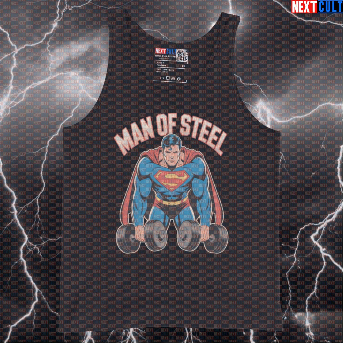 Man of Steel Funny Gym Tank Top Muscle Shirt Athletic Vest for Lifters Superman Workout Fans Tank Tops Bodybuilding Films Fitness Gym Justice League Superheroes Superman Workout Next Cult Brand