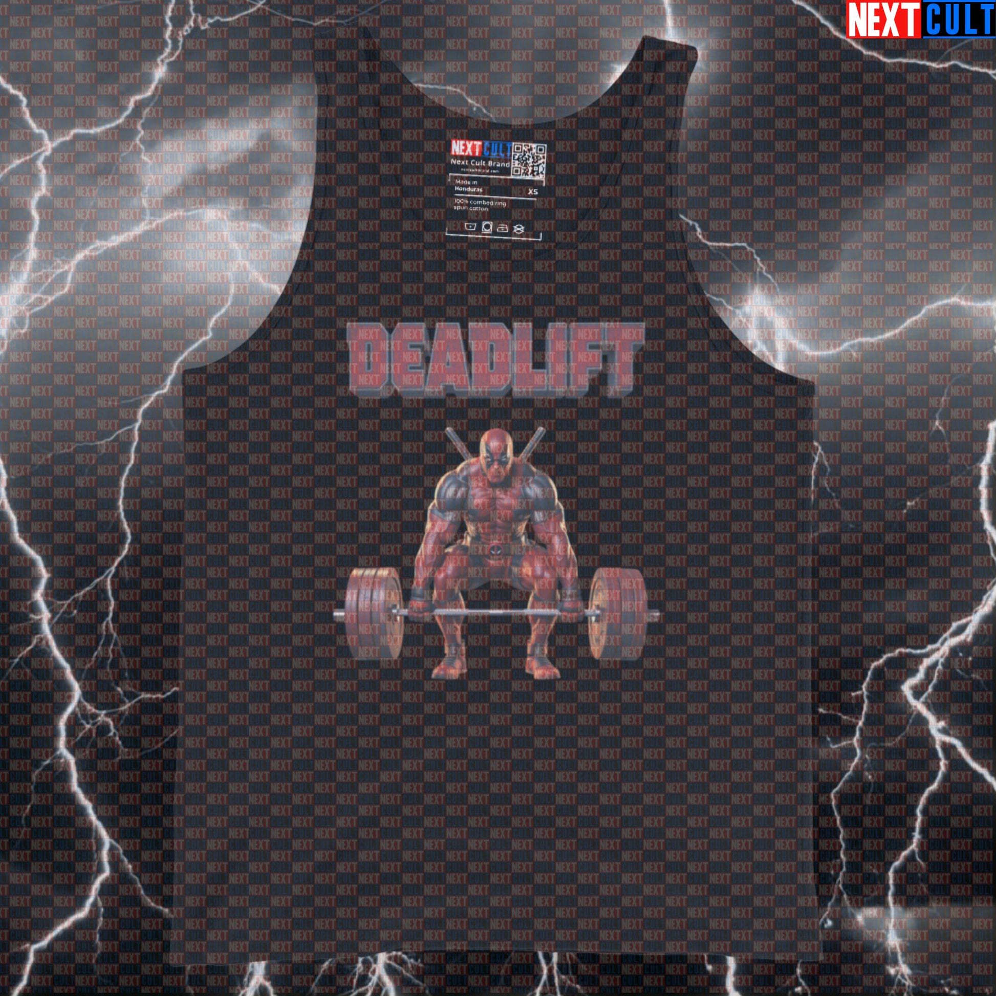 Deadpool Deadlift Funny Gym Tank Top Muscle Shirt Athletic Vest for Lifters Superhero Workout Fans Bodybuilding Deadpool Films Fitness Gym Leg Day Powerlifting Superheroes Workout Next Cult Brand