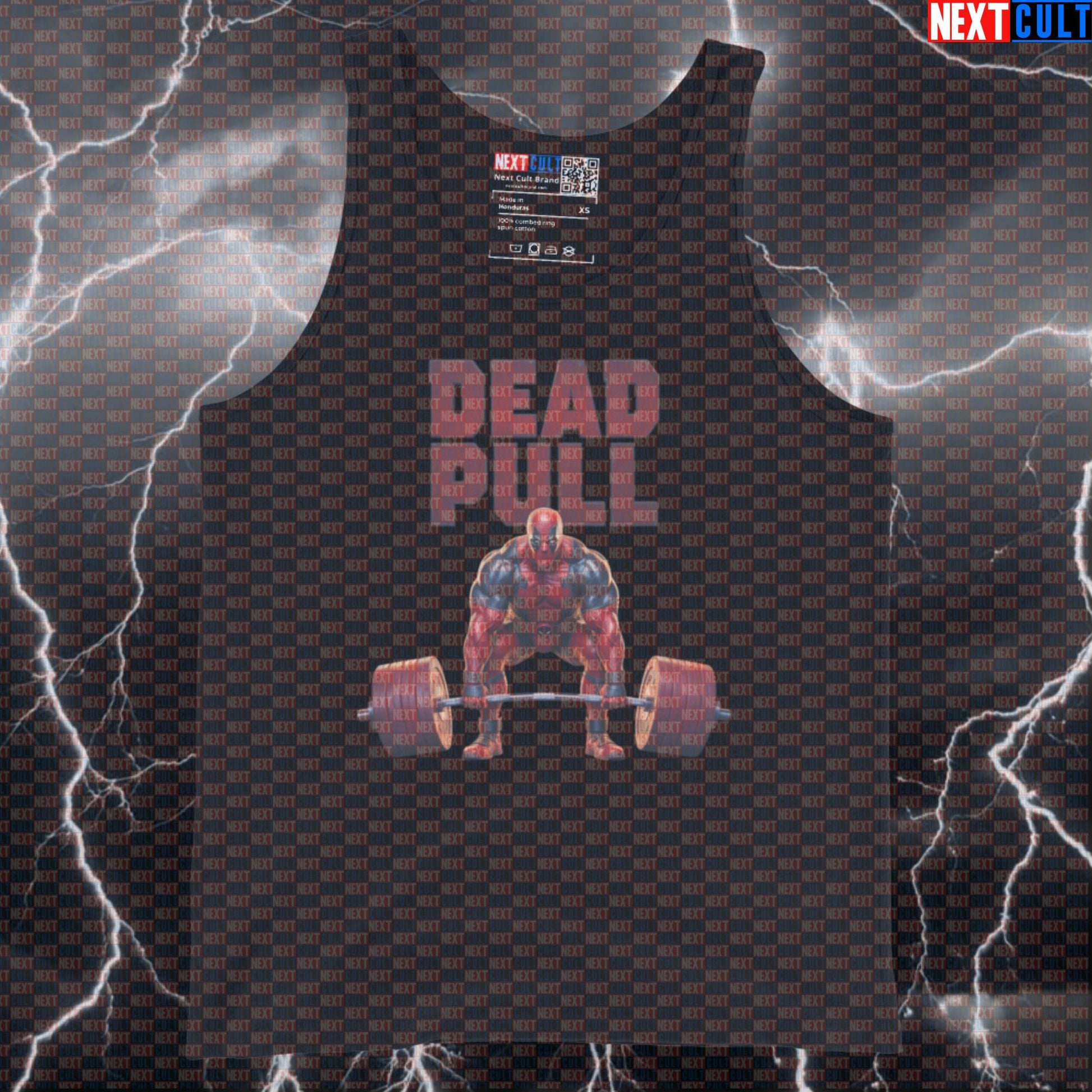 Dead Pull Funny Gym Tank Top Muscle Shirt Athletic Vest for Deadlift Lifters Gymbro Comic Fans Bodybuilding Deadpool Films Fitness Gym Leg Day Powerlifting Superheroes Workout Next Cult Brand