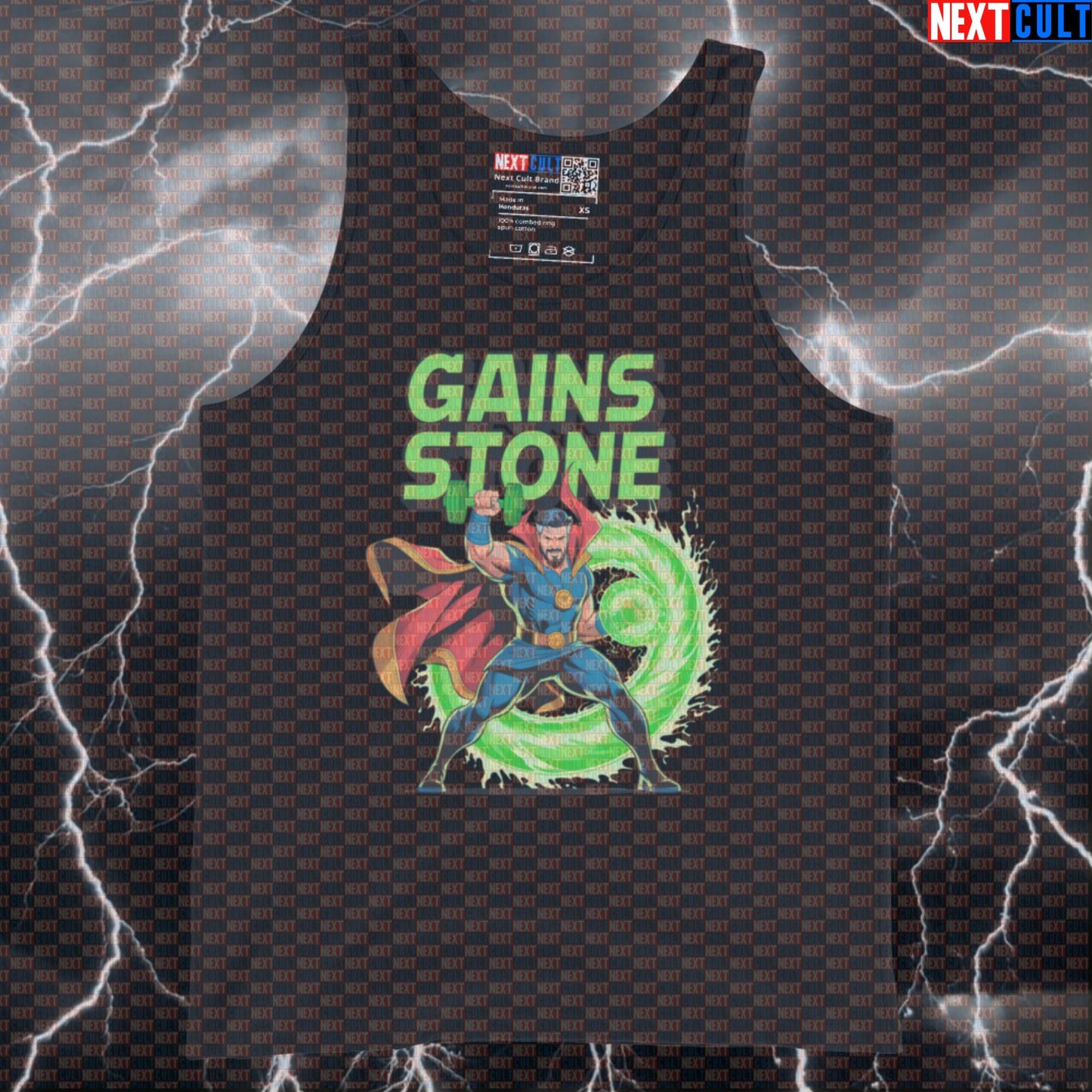 Gains Stone Funny Gym Tank Top Muscle Shirt Athletic Vest for Lifters Doctor Strange Gymbros Fitness Fans Tank Tops Next Cult Brand