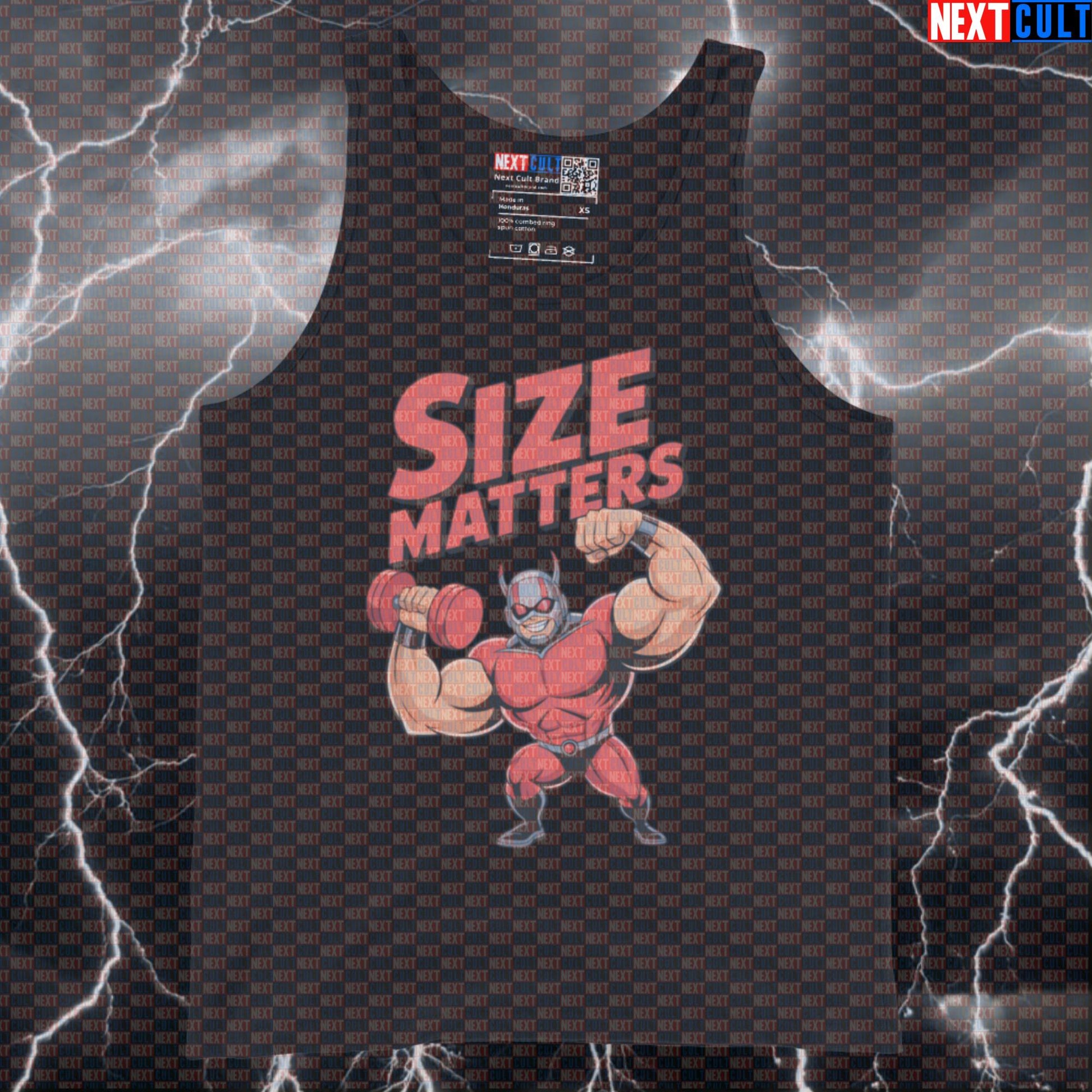 Size Matters Ant Man Funny Gym Tank Top Muscle Shirt Athletic Vest for Lifters Marvel Gymbros Tank Tops Next Cult Brand