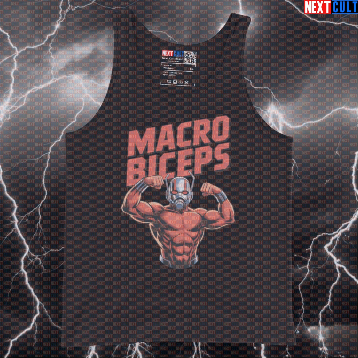 Macro Biceps Ant Man Funny Gym Tank Top Muscle Shirt Athletic Vest for Lifters Gymbros Superhero Fans Tank Tops Next Cult Brand