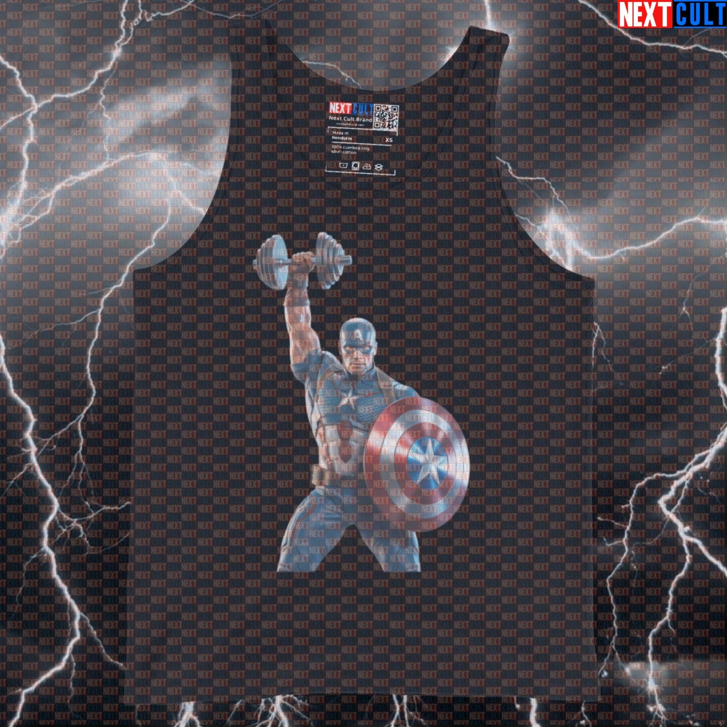 Captain America Funny Gym Tank Top Muscle Shirt Athletic Vest for Lifters Superhero Workout Fans Tank Tops Next Cult Brand