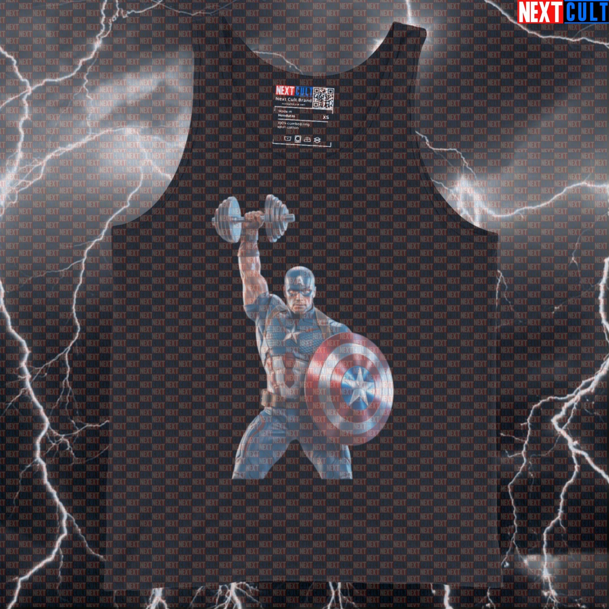 Captain America Funny Gym Tank Top Muscle Shirt Athletic Vest for Lifters Superhero Workout Fans Tank Tops Next Cult Brand