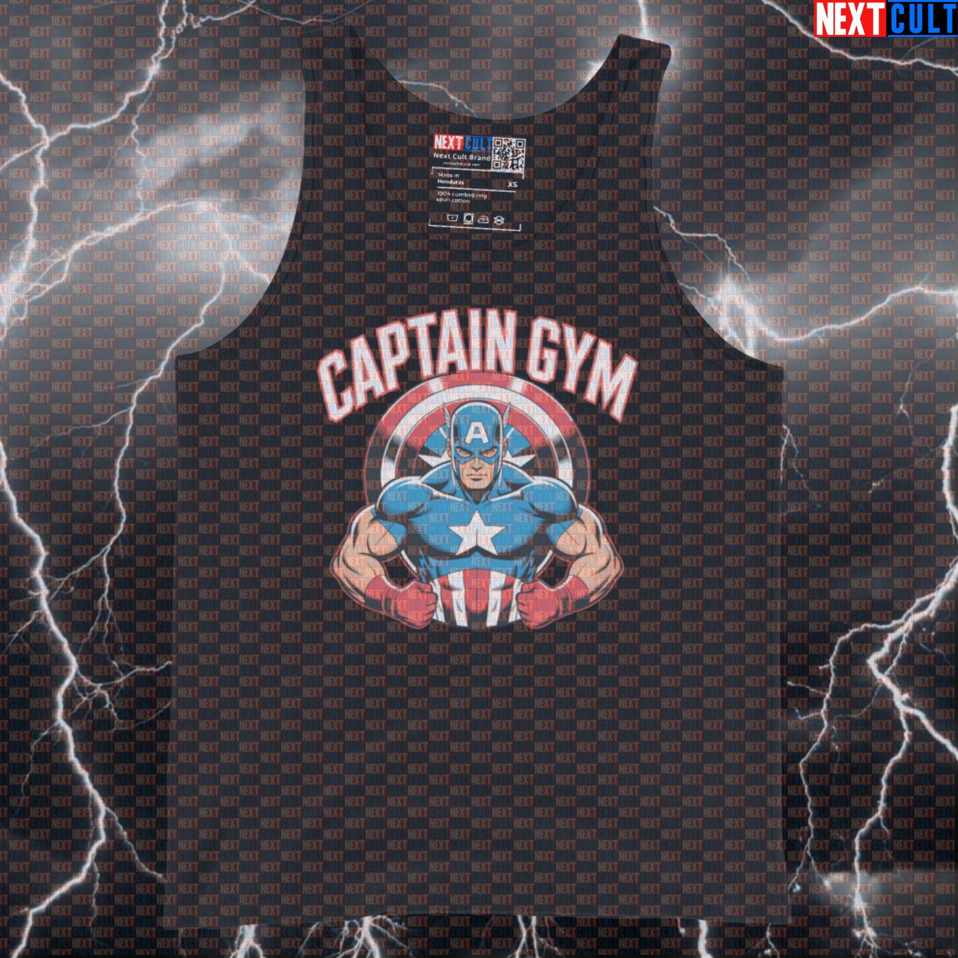 Captain Gym Funny Gym Tank Top Muscle Shirt Athletic Vest for Lifters Superhero Workout Fans Tank Tops Next Cult Brand