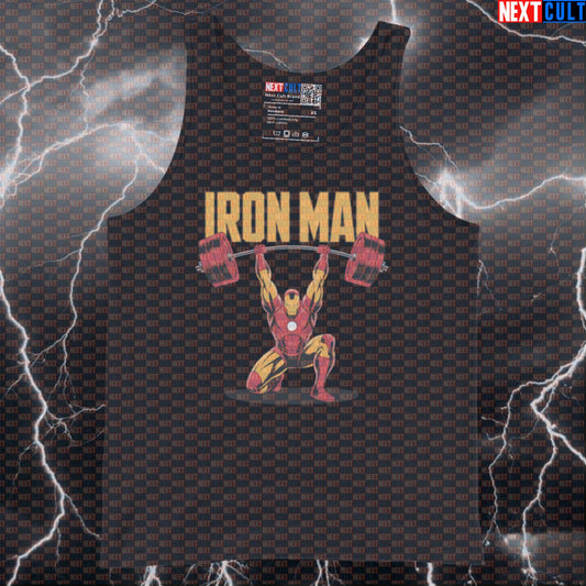Funny Iron Man Gym Tank Top Muscle Shirt Athletic Vest for Lifters Superhero Workout Gym Tank Top Avengers Bodybuilding Films Fitness Gym Iron Man Powerlifting Superheroes Workout Next Cult Brand