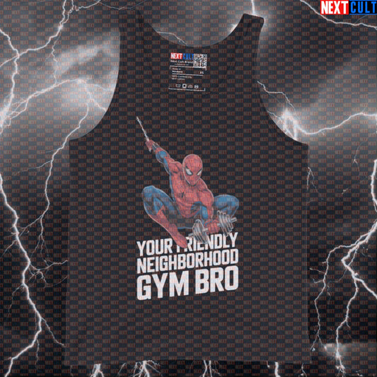 Your Friendly Neighborhood Gymbro Spider-Man Funny Gym Tank Top Workout Tank Top Bodybuilding Powerlifting Fitness Meme Tank Tops Next Cult Brand