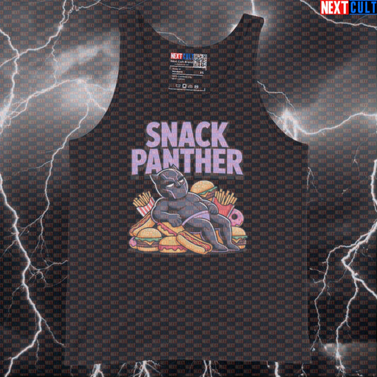 Snack Panther Funny Gym Tank Top Bulking Superhero Muscle Shirt Workout Vest Athletic Shirt Top Avengers Black Panther Bulking Fast Food Films Fitness Gym Superheroes Workout Next Cult Brand