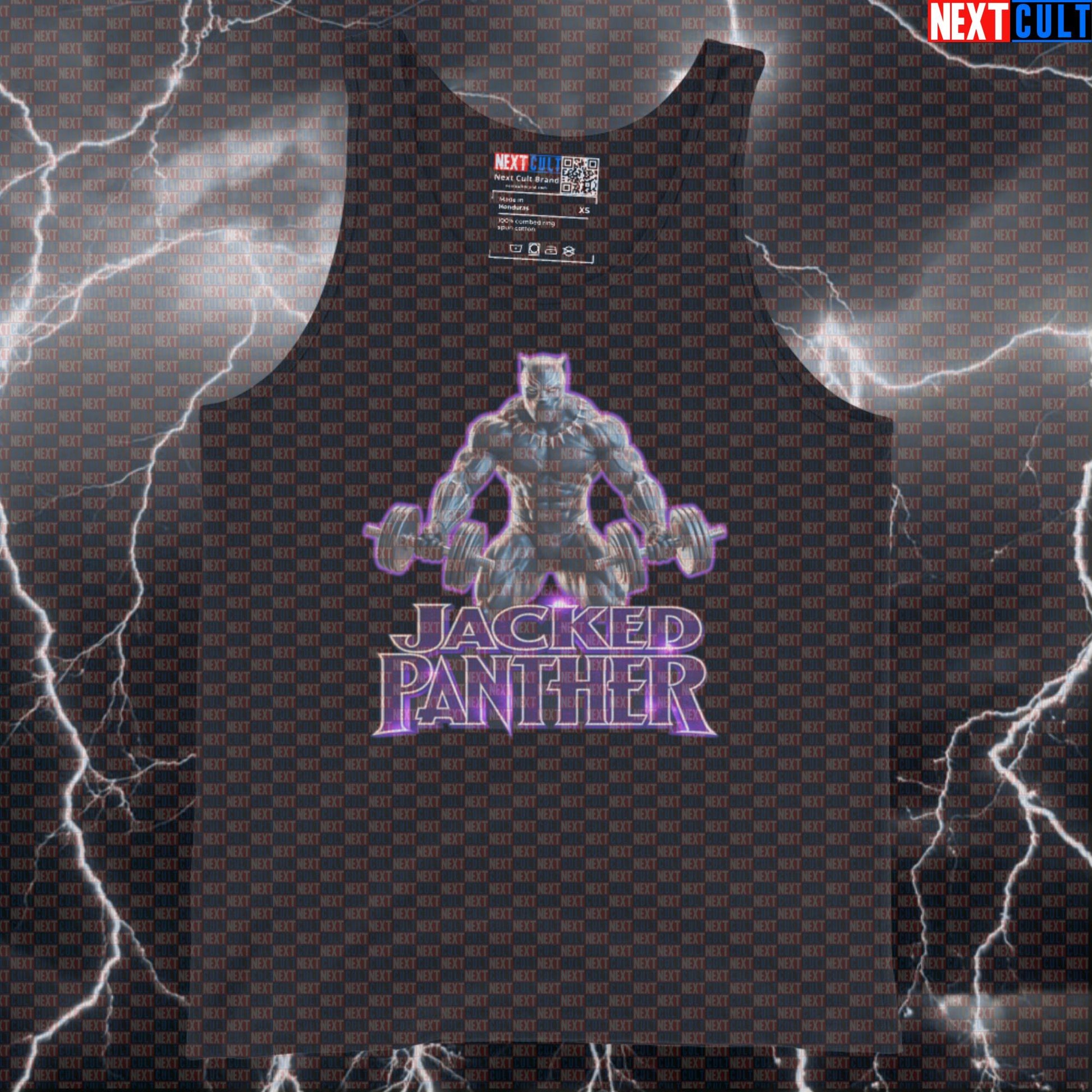 Jacked Panther Black Panther Funny Gym Tank Top Workout Tank Top Bodybuilding Powerlifting Fitness Meme Tank Tops Next Cult Brand