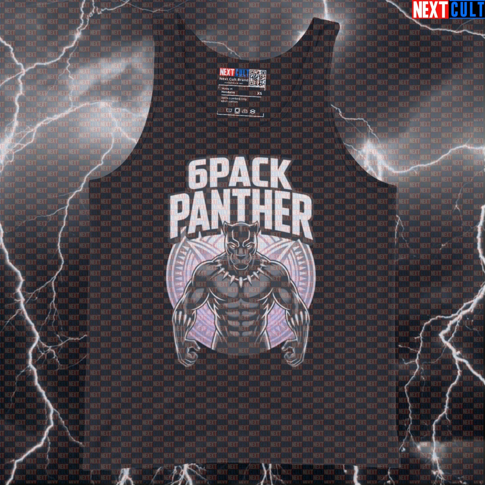 Funny Black Panther Six Pack Gym Tank Top Muscle Shirt Vest Athletic Shirt Workout Tank Top Avengers Black Panther Bodybuilding Films Fitness Gym Superheroes Workout Next Cult Brand