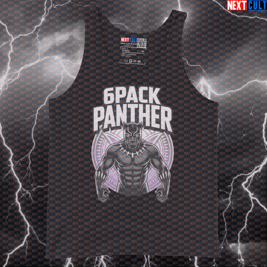 Funny Black Panther Six Pack Gym Tank Top Muscle Shirt Vest Athletic Shirt Workout Tank Top Avengers Black Panther Bodybuilding Films Fitness Gym Superheroes Workout Next Cult Brand