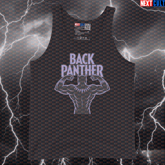 Black Panther Big Back Gym Tank Top Funny Workout Tank Top Muscle Shirt Athletic Vest Gym Top for Lifters Avengers Black Panther Bodybuilding Films Fitness Gym Superheroes Workout Next Cult Brand
