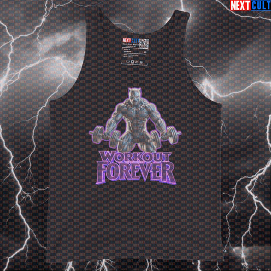 Workout Forever Black Panther Funny Gym Tank Top Workout Tank Top Bodybuilding Powerlifting Fitness Meme Tank Tops Next Cult Brand