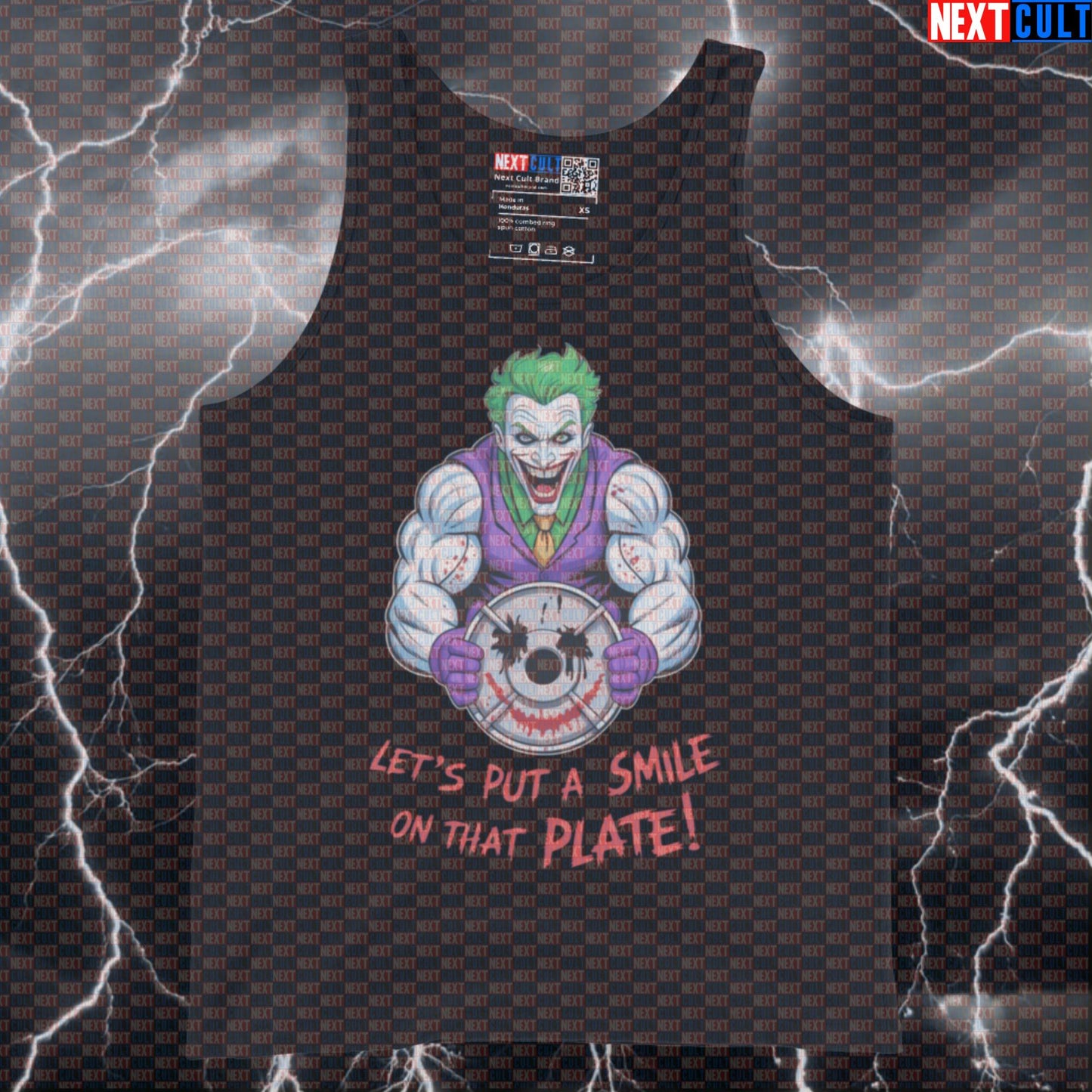 Let’s Put a Smile on That Plate Funny Gym Tank Top Joker Lifter Muscle Shirt Workout Tank Top Athletic Vest Tank Tops Next Cult Brand