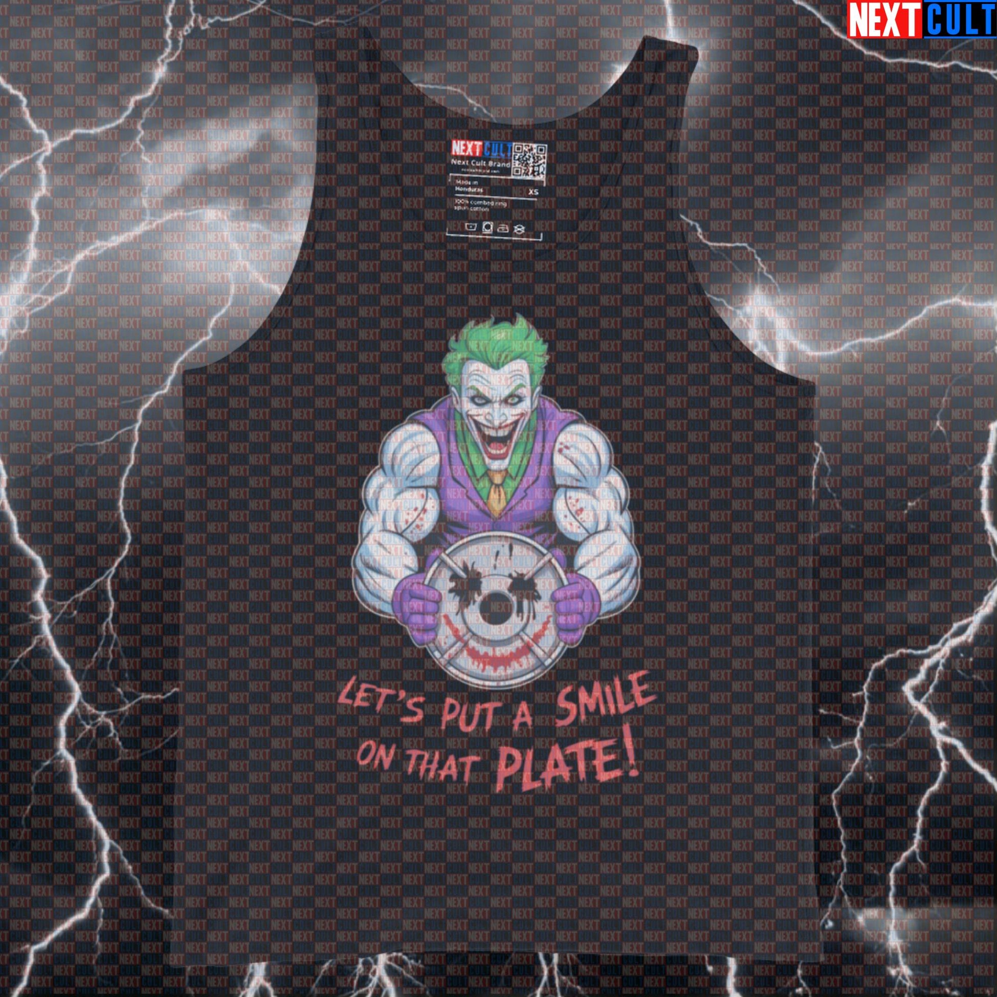 Let’s Put a Smile on That Plate Funny Gym Tank Top Joker Lifter Muscle Shirt Workout Tank Top Athletic Vest Tank Tops Next Cult Brand