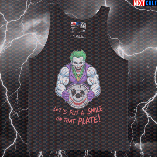 Let’s Put a Smile on That Plate Funny Gym Tank Top Joker Lifter Muscle Shirt Workout Tank Top Athletic Vest Tank Tops Next Cult Brand