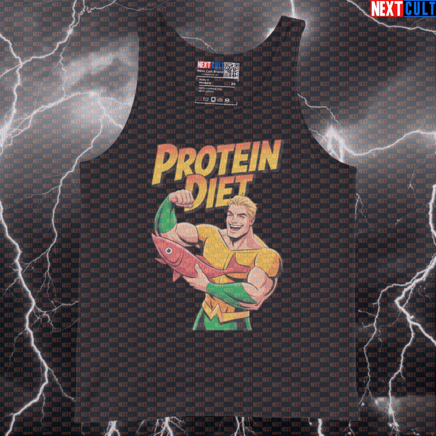 Aquaman Protein Diet Gym Tank Top Funny Seafood Gains Muscle Shirt Workout Vest Athletic Shirt Tank Tops Next Cult Brand