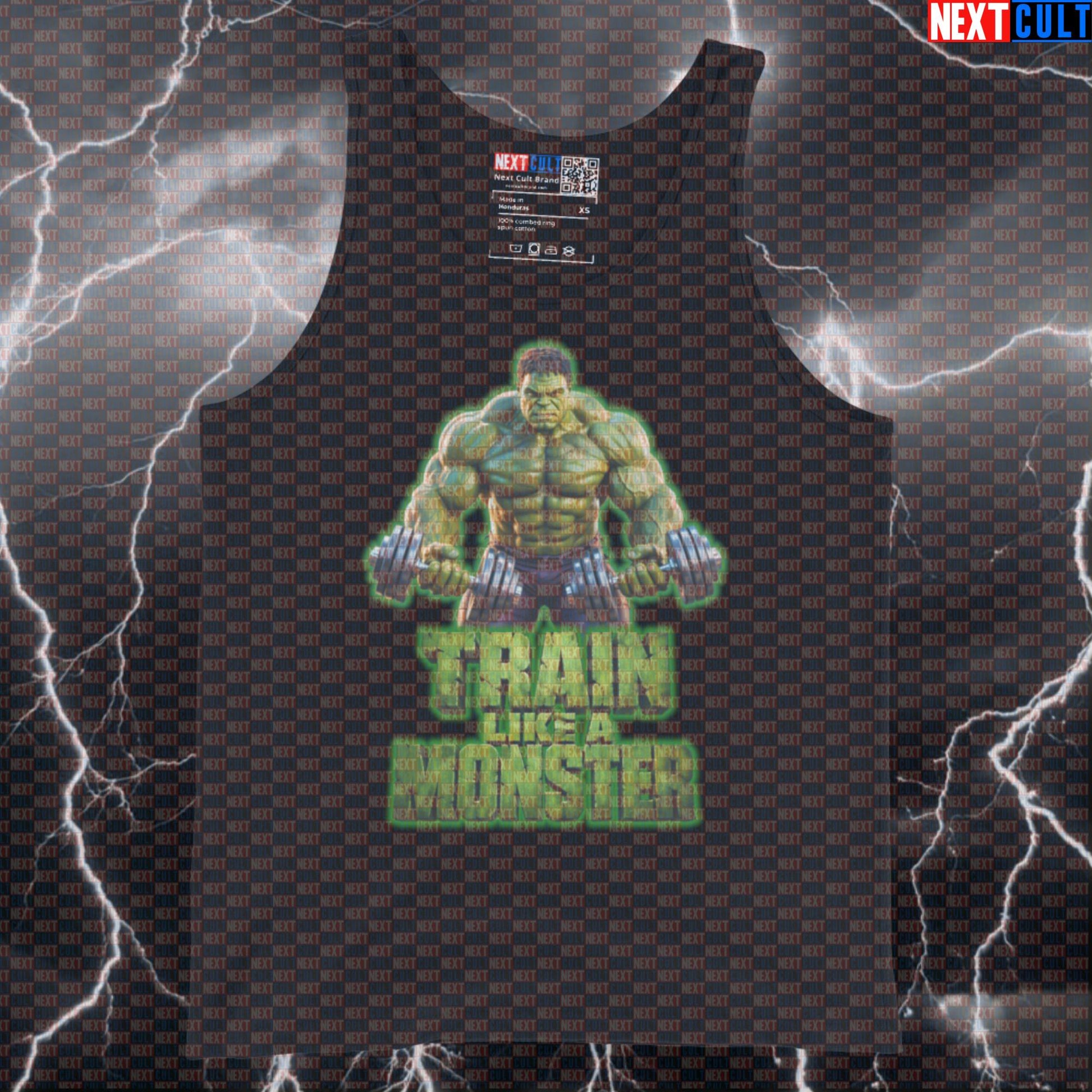 Train Like a Monster Hulk Funny Gym Tank Top Workout Tank Top Fitness Bodybuilding Strength Humor Tank Tops Next Cult Brand