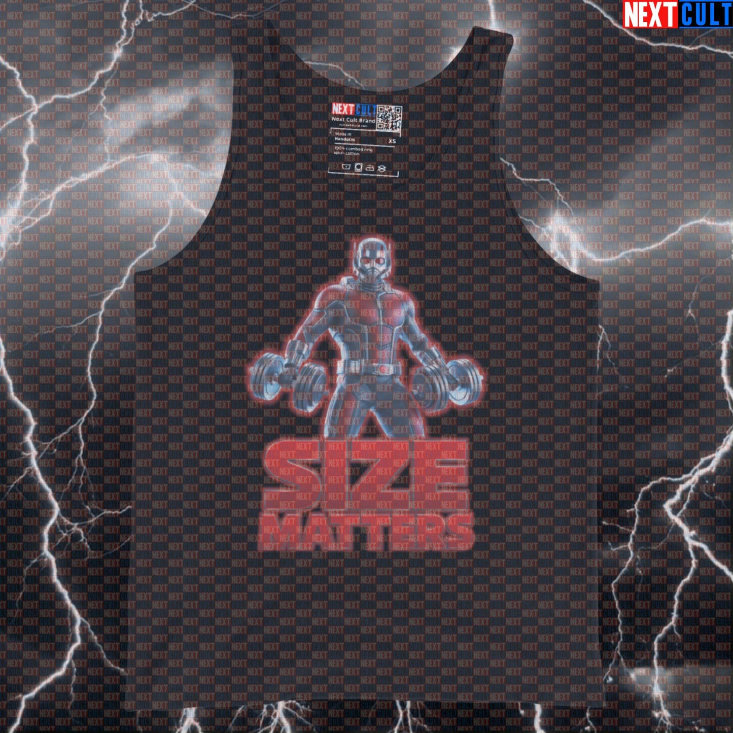 Size Matters Funny Gym Tank Top Ant-Man Workout Tank Top Fitness Bodybuilding Strength Humor Tank Tops Next Cult Brand