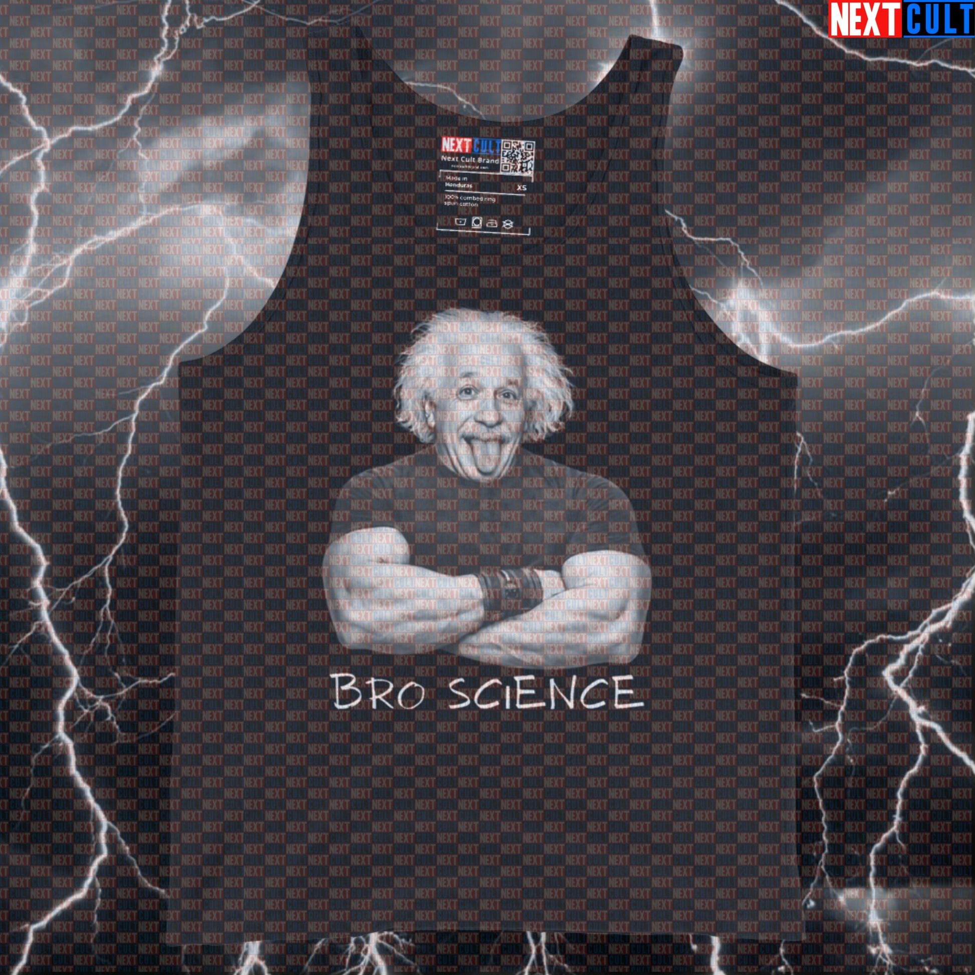 Bro Science Funny Gym Tank Top Albert Einstein Science Based Lifting Workout Tank Top Fitness Tank Tops Next Cult Brand