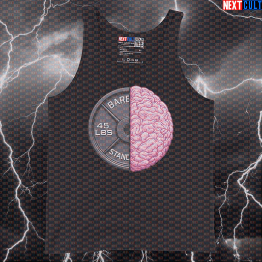 Lift Smart Brain Weight Plate Funny Gym Tank Top Mind Muscle Connection 45LB Plate Workout Tank Tops Next Cult Brand