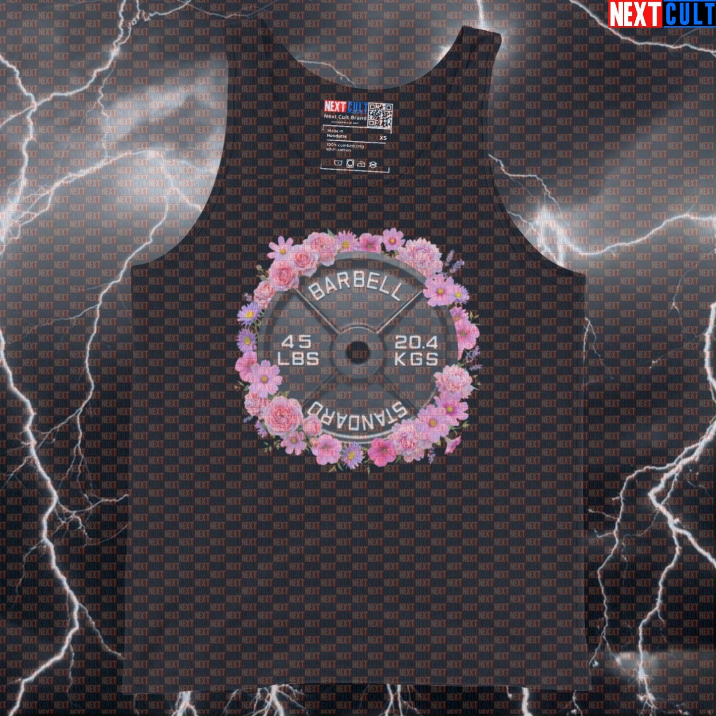 Flowers & Weights 45LB Plate Funny Gym Tank Top Floral Fitness Barbell Workout Tank Top Tank Tops Next Cult Brand