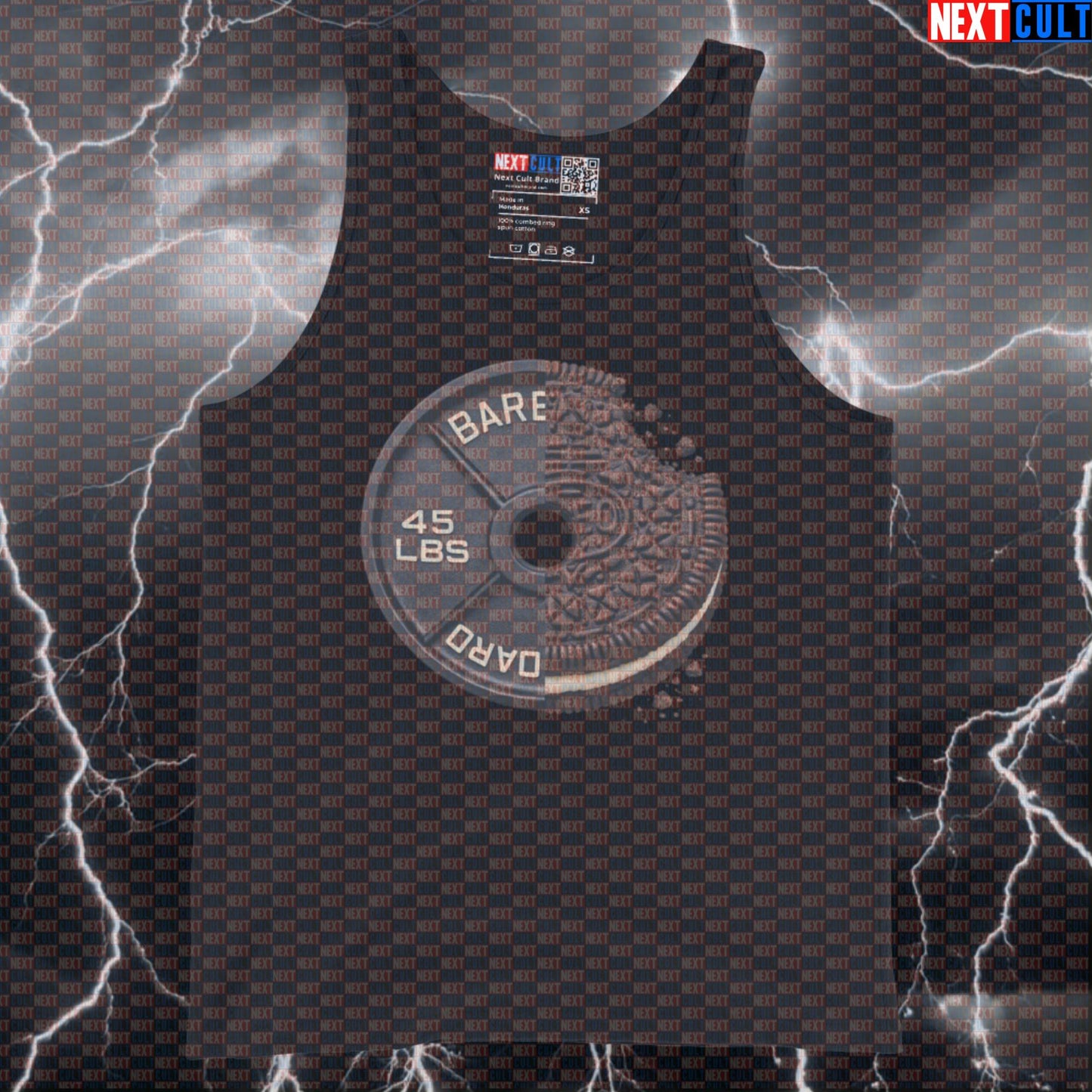 Cookies and Cream Weight Plate Funny Gym Tank Top 45LB Plate Cookies & Weights Workout Tank Top Fitness Tank Tops Next Cult Brand