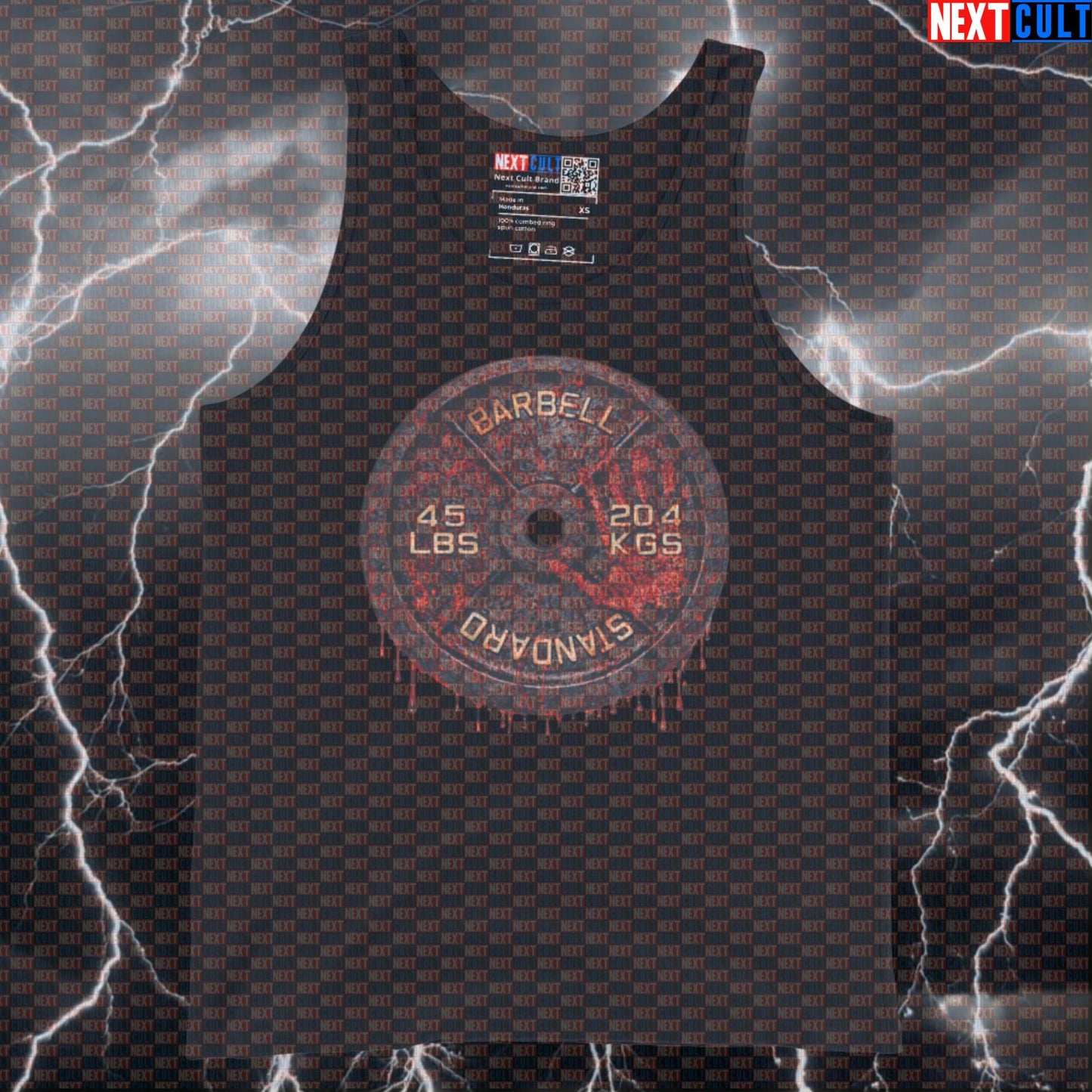 Blood Sweat and Tears Weight Plate Funny Gym Tank Top 45LB Plate Blood & Weights Workout Tank Top Fitness Tank Tops Next Cult Brand