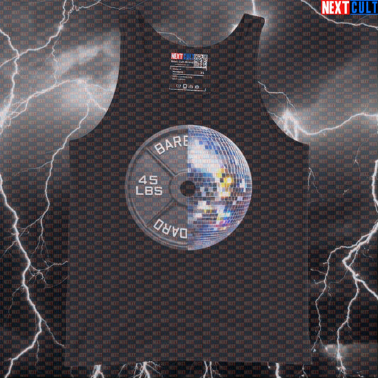 Disco Weight Plate Funny Gym Tank Top 45LB Plate Disco & Weights Party Workout Tank Top Fitness Tank Tops Next Cult Brand
