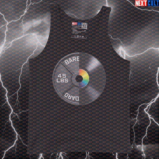 Vinyl Record Weight Plate Funny Gym Tank Top 45LB Plate Records & Weights Music Workout Tank Top Fitness Tank Tops Next Cult Brand
