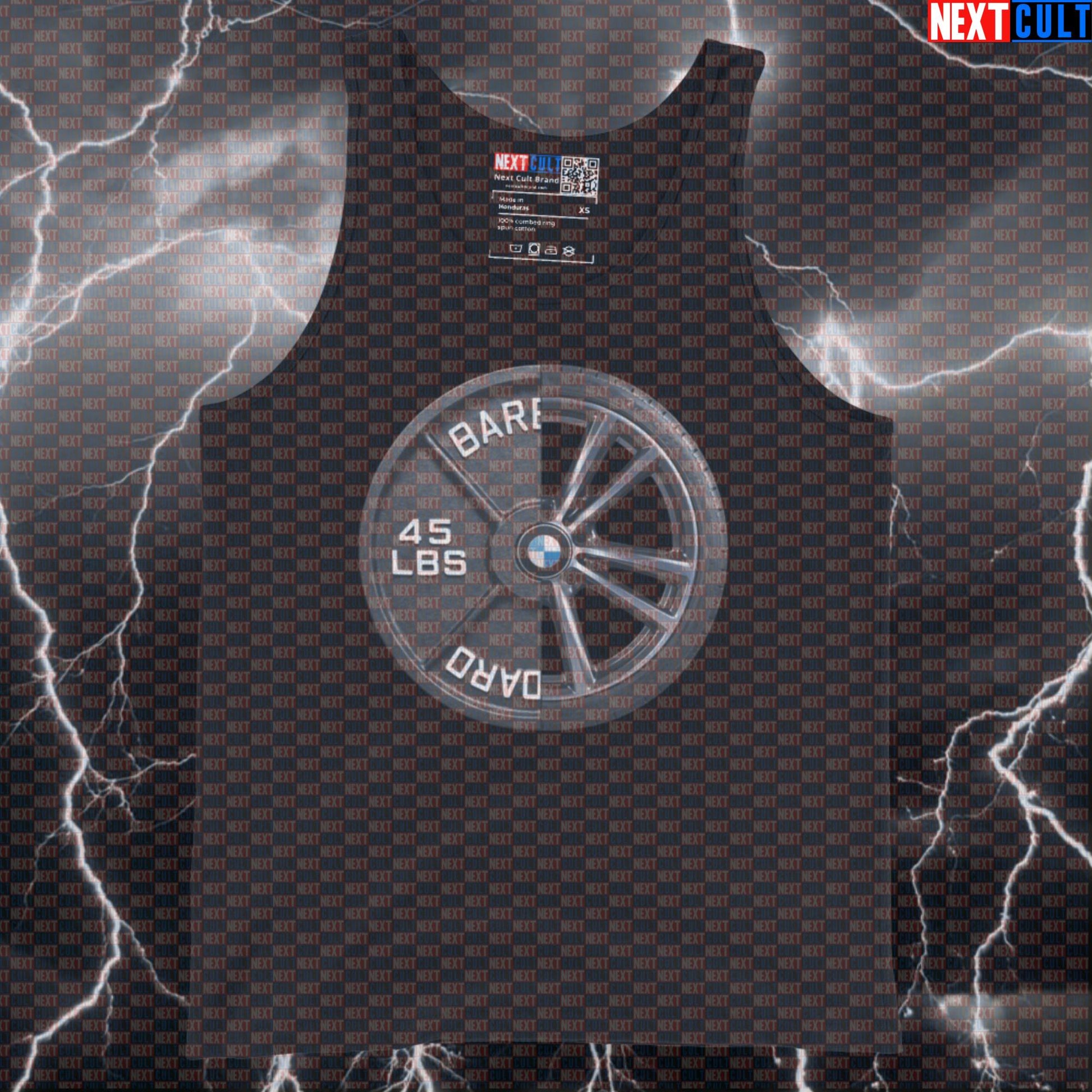 Car Wheel Weight Plate Funny Gym Tank Top 45LB Plate Cars & Weights Workout Tank Top Fitness Tank Tops Next Cult Brand