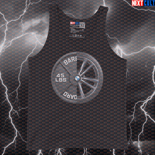 Car Wheel Weight Plate Funny Gym Tank Top 45LB Plate Cars & Weights Workout Tank Top Fitness Tank Tops Next Cult Brand