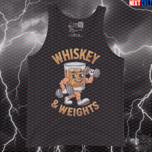 Whiskey and Weights Tank Top Funny Muscle Shirt for Lifters Gym Party Balance Training Tank Tops Next Cult Brand