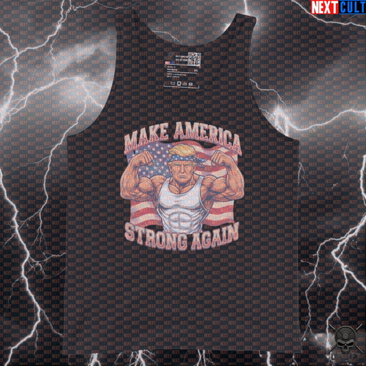 Donald Pump Tank Top Make America Strong Again Patriotic Muscle Shirt for Gymbros Next Cult Brand