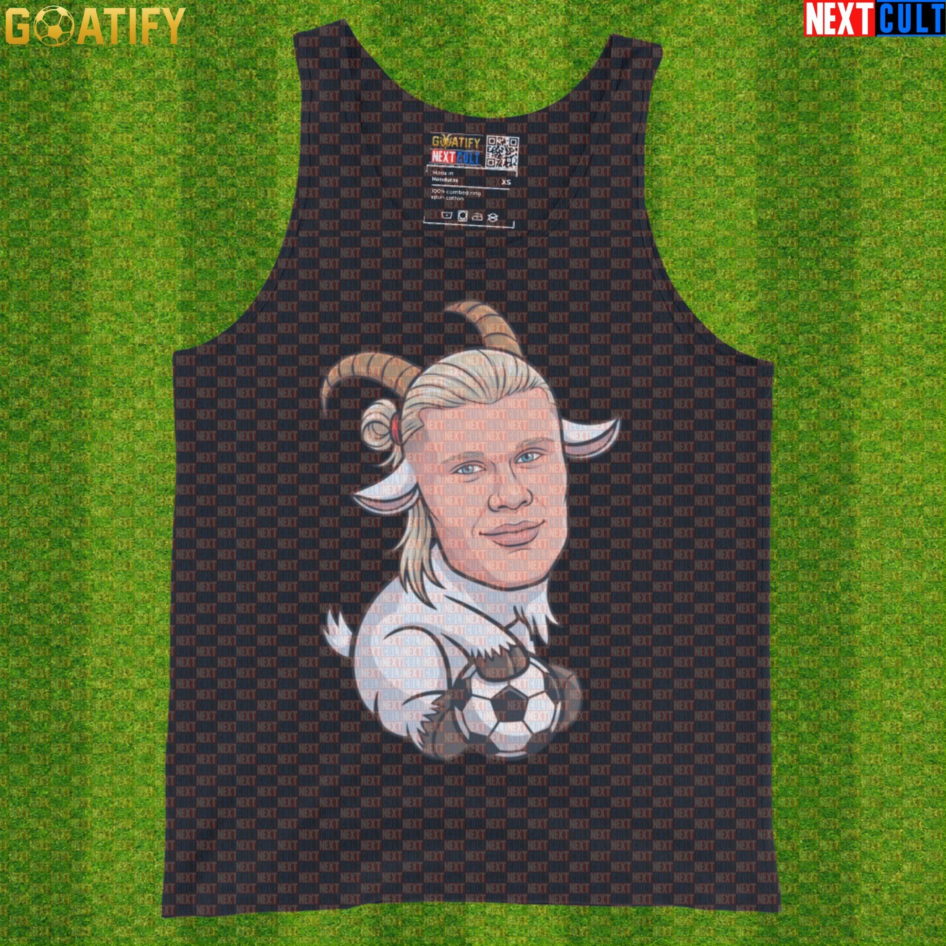 Erling Haaland Tank Top – Viking GOAT Muscle Shirt for Gym, Soccer and Norway Fans |  | ["Borussia Dortmund", "Erling Haaland", "Football", "Manchester City", "Norway", "Soccer"]