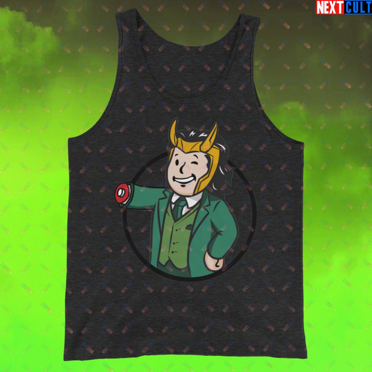 Loki Vault Boy Fallout Funny Meme Cartoon Mashup Tank Top