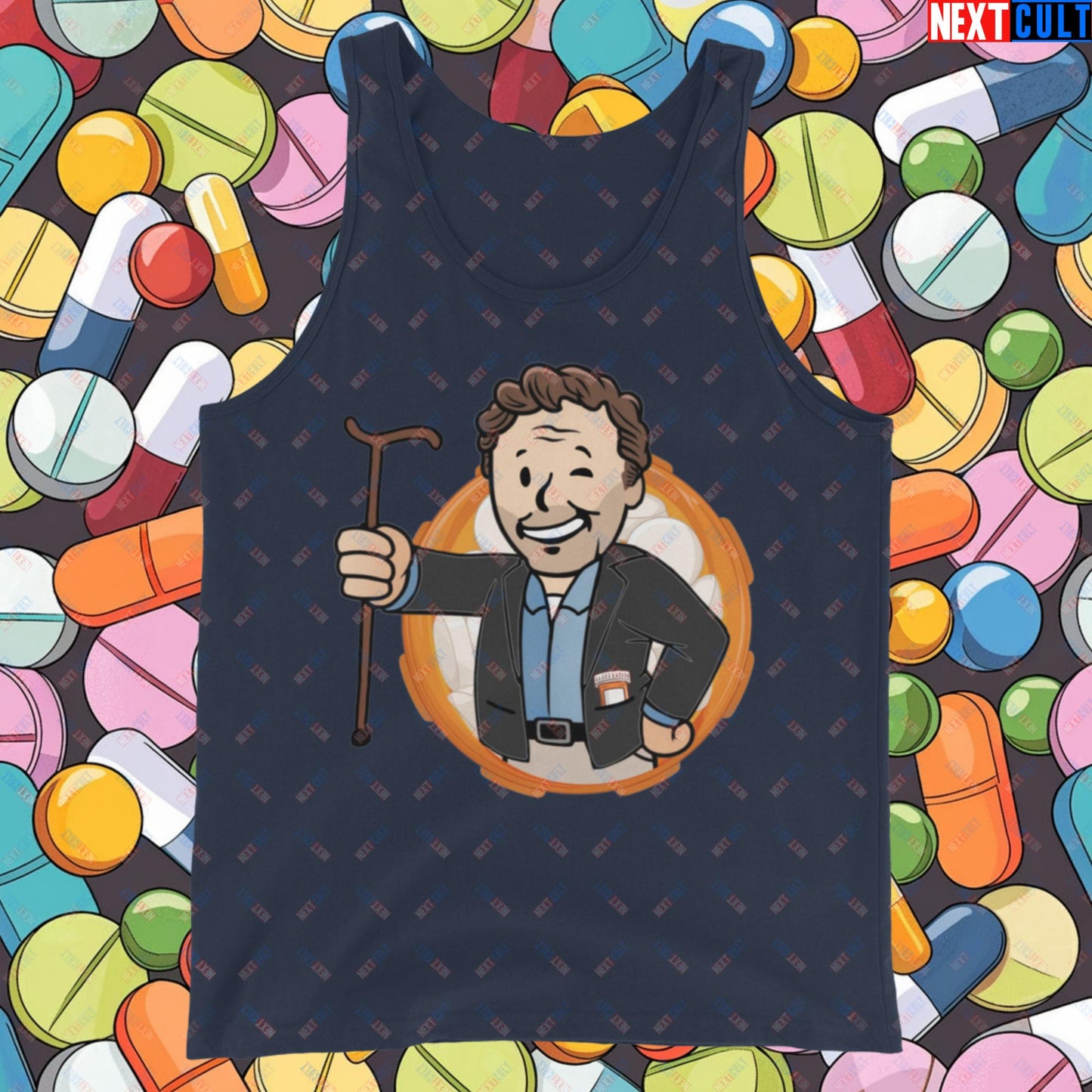 Doctor House M.D. Vault Boy Fallout Funny Meme Cartoon Mashup Tank Top