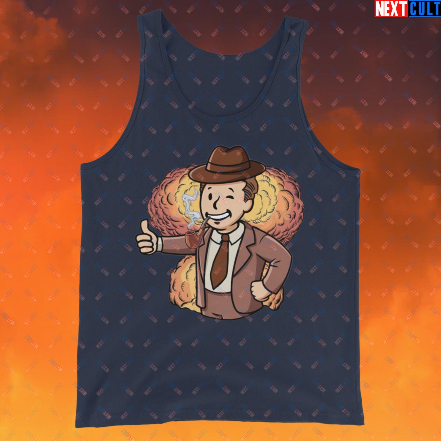 Nuclear Boy Oppenheimer Vault Boy Fallout Funny Meme Cartoon Mashup Tank Top