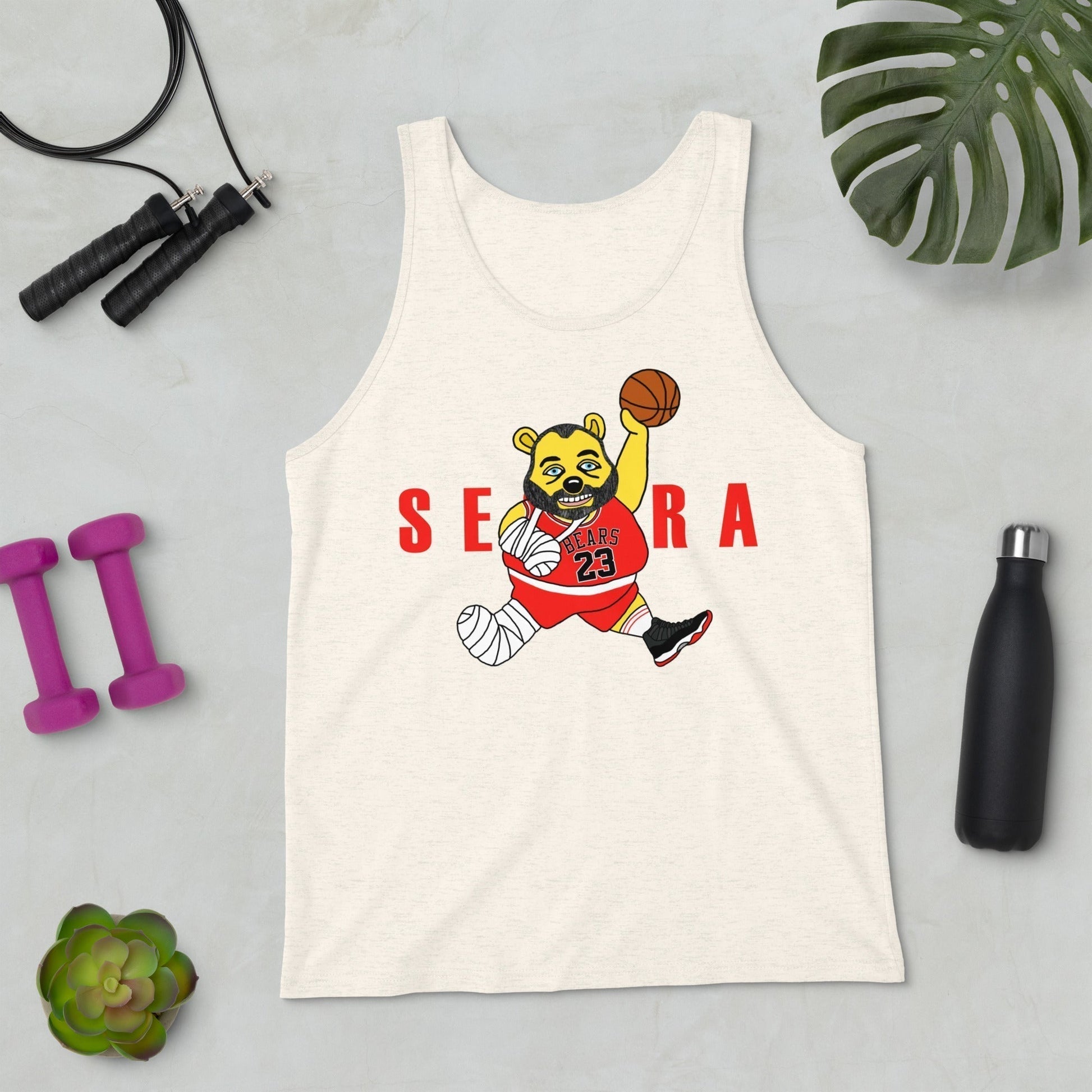 Air Segura, Tom Segura Basketball, Your Mom's House (YMH), 2 Bears 1 Cave, Funny Men's Tank Top Oatmeal Triblend Tank Tops 2 Bears 1 Cave Air Segura Podcasts Stand-up Comedy Tom Segura YMH Next Cult Brand