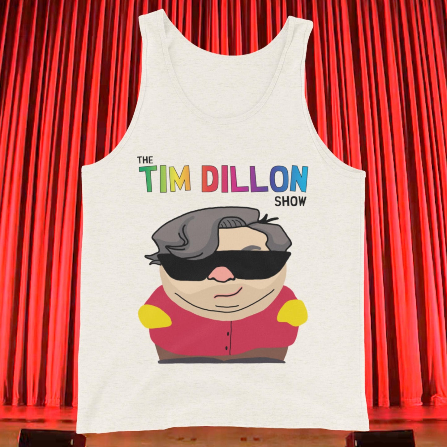 Tim Dillon Cartman, Southpark, The Tim Dillon Show, Tim Dillon Podcast, Tim Dillon Merch, Tim Dillon Men's Tank Top Next Cult Brand Podcasts, Stand-up Comedy, Tim Dillon