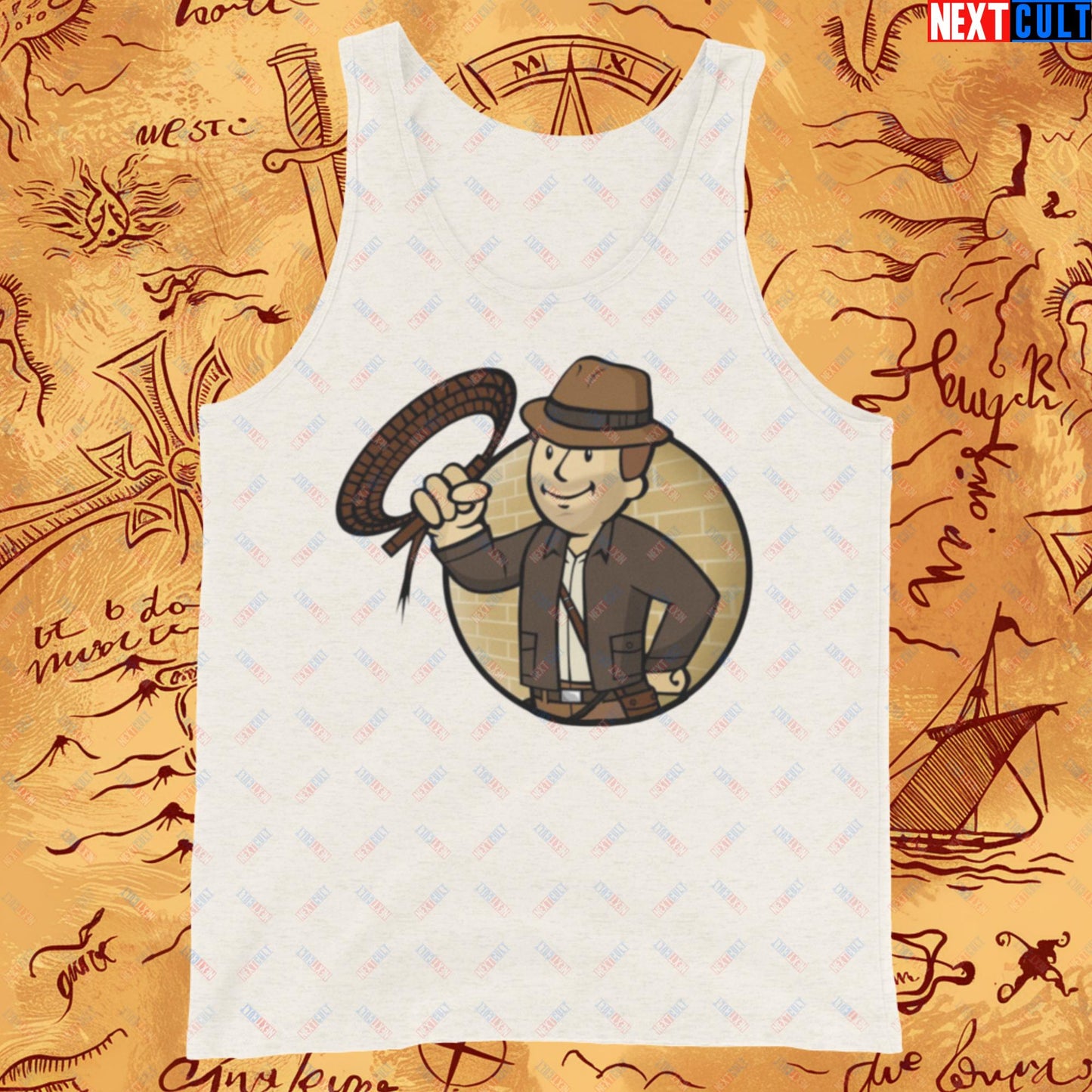 Jones Boy Indiana Jones Vault Boy Fallout Funny Cartoon Mashup Tank Top