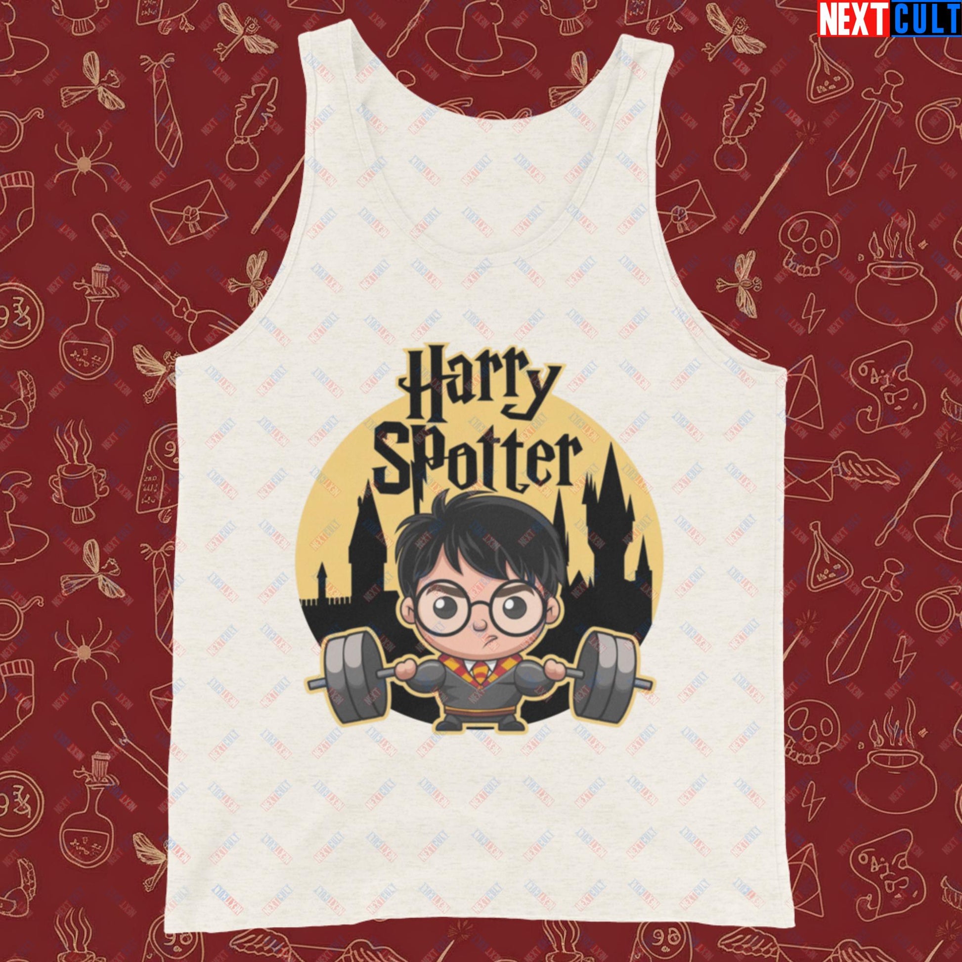 Harry Spotter Funny Gym Meme Weightlifting Bodybuilding Fitness Workout Tank Top Oatmeal Triblend Tank Tops Fitness Gym Workout Next Cult Brand