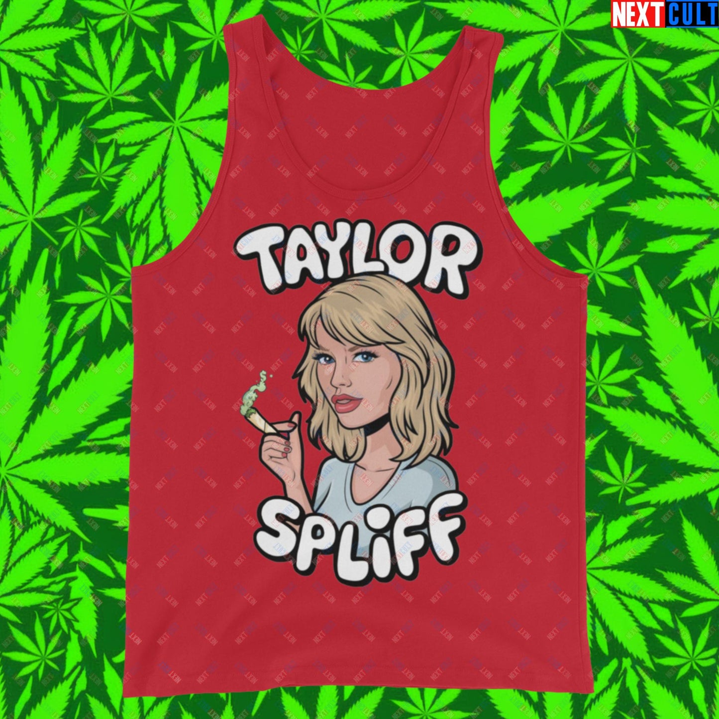 Taylor Spliff Pop Music Star Pothead Stoner Funny Weed Meme Tank Top Red Tank Tops Music Weed Next Cult Brand