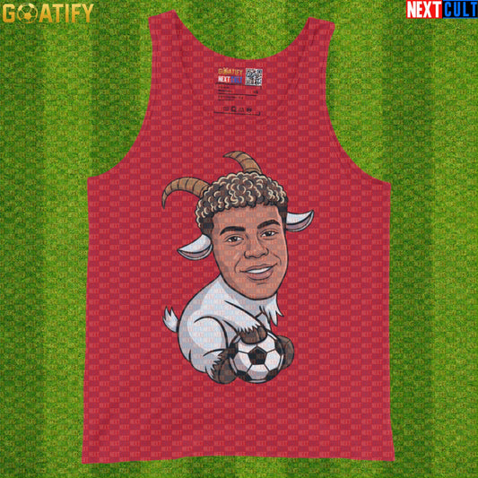 Lamine Yamal Tank Top – Young GOAT Muscle Shirt for Barcelona Fans and Summer Football Red Tank Tops Next Cult Brand