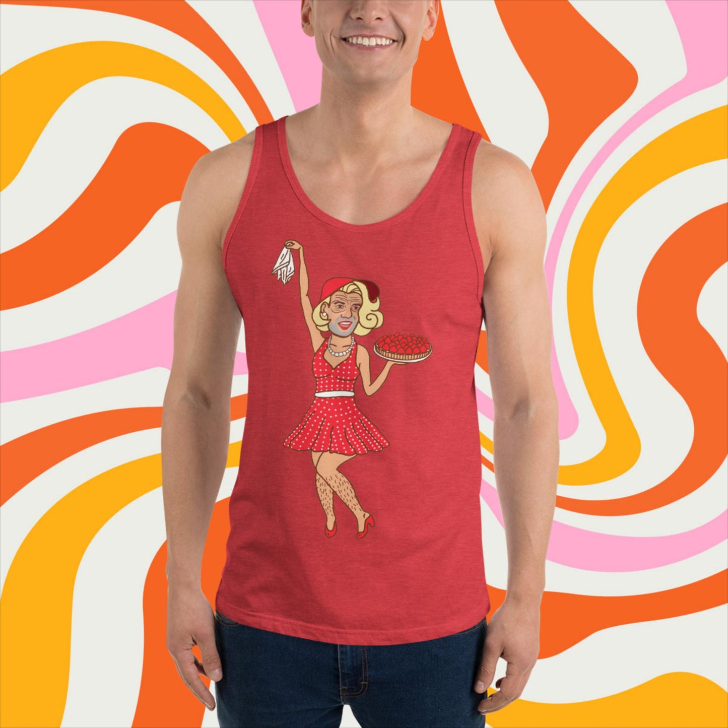 Thinnn Boy Bake Club The Fighter and The Kid TFATK Podcast Comedy 60s retro housewife Bryan Callen Tank Top Red Triblend Tank Tops Bryan Callen Podcasts Stand-up Comedy The Fighter and The Kid (TFATK) Thinnn Boy Bake Club Next Cult Brand