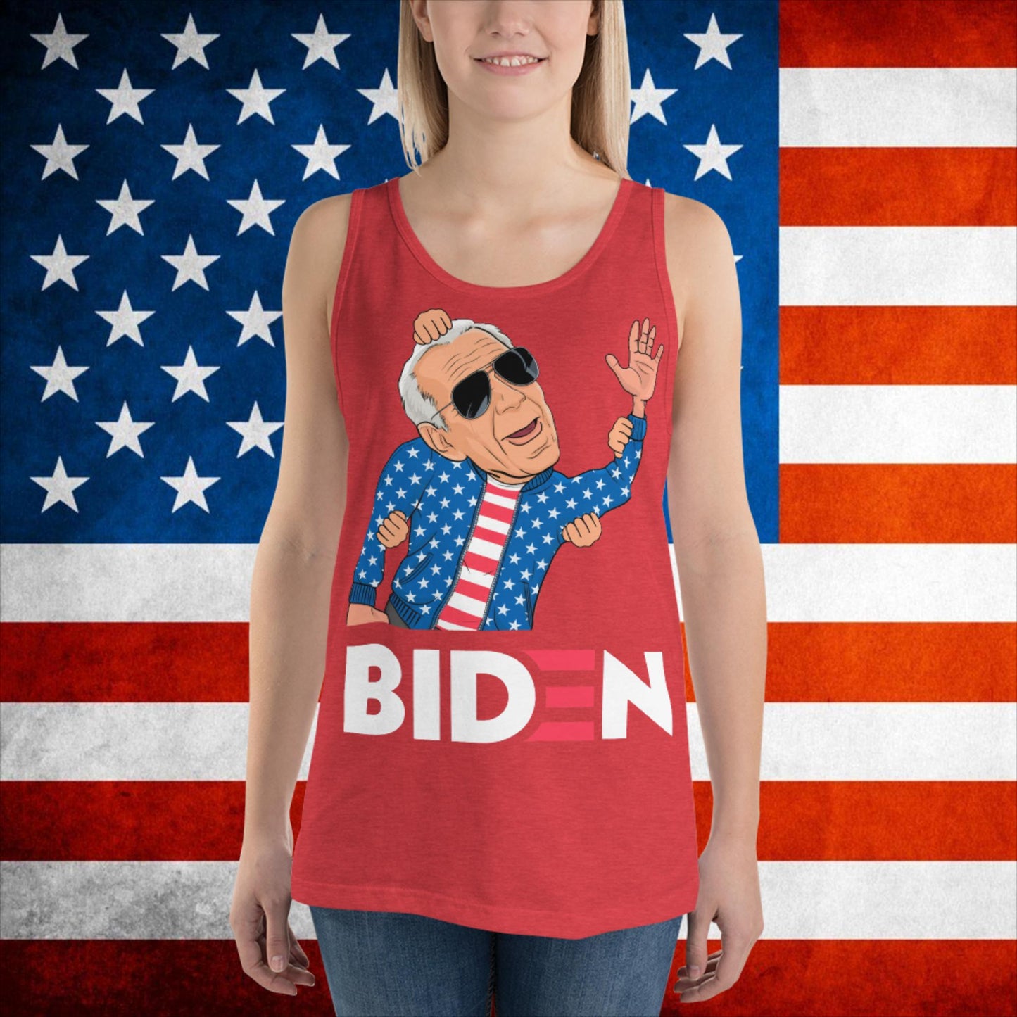 Weekend at Biden's Joe Biden Meme Democrat Republican Trump Gift Biden Gift 90s Vintage Tank Top Red Triblend Tank Tops Democrats Joe Biden Politics Next Cult Brand